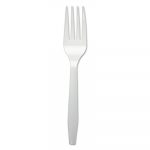 Mediumweight Polystyrene Cutlery, Fork, White, 1000/Carton