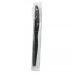 Heavyweight Wrapped Polystyrene Cutlery, Knife, Black, 1000/Carton