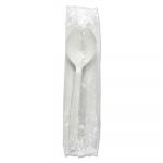 Heavyweight Wrapped Polypropylene Cutlery, Soup Spoon, White, 1000/Carton