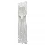 Mediumweight Wrapped Polypropylene Cutlery, Soup Spoon, White, 1000/Carton