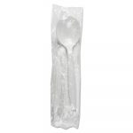 Mediumweight Wrapped Polystyrene Cutlery, Soup Spoon, White, 1000/Carton
