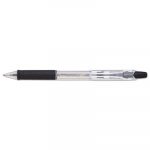 R.S.V.P. RT Retractable Ballpoint Pen, 1mm, Black Ink, Clear Barrel, Dozen