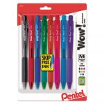 WOW! Retractable Ballpoint Pen, Medium 1mm, Assorted Ink/Barrel, 8/Pack
