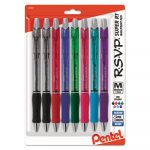 R.S.V.P. Super RT Retractable Ballpoint Pen, 1mm, Assorted Ink/Barrel, 8/Pack