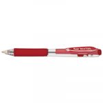 WOW! Retractable Gel Pen, Medium 0.7mm, Red Ink, Clear/Red Barrel, Dozen