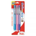 Clic Eraser Pencil-Style Grip Eraser, Assorted, 3/Pack