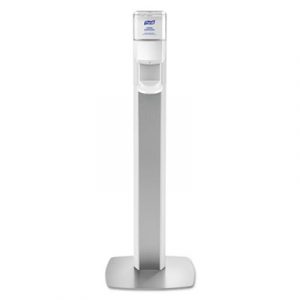 MESSENGER ES6 Floor Stand with Dispenser, 1200 mL, 13.16" x 16.63" x 51.57", Silver/White