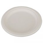 ChampWare Heavyweight Bagasse Dinnerware, Plate, 9", White, 500/Carton