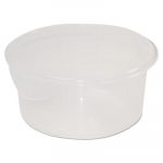 Round Storage Containers, 2qt, 8 1/2dia x 4h, Clear