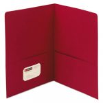 Two-Pocket Folder, Textured Paper, Red, 25/Box