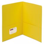Two-Pocket Folder, Textured Paper, Yellow, 25/Box