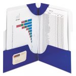 SuperTab Lockit Two-Pocket Folder, 1/3-Cut 1st Pos Tab, Letter, Blue, 5/Pack