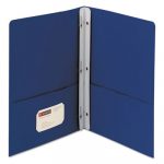 2-Pocket Folder w/Tang Fastener, Letter, 1/2" Cap, Dark Blue, 25/Box
