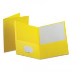 Leatherette Two Pocket Portfolio, 8 1/2" x 11", Yellow, 10/PK