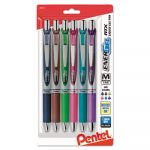 EnerGel RTX Retractable Gel Pen, Medium 0.7mm, Assorted Ink/Barrel, 6/Pack