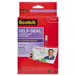 Self-Sealing Laminating Pouches, 12.5 mil, 2.31" x 4.06", Gloss Clear, 25/Pack