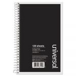 Wirebound Notebook, 3 Subjects, Medium/College Rule, Black Cover, 9.5 x 6, 120 Pages