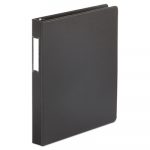 Deluxe Non-View D-Ring Binder with Label Holder, 3 Rings, 1" Capacity, 11 x 8.5, Black