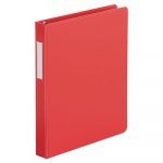 Deluxe Non-View D-Ring Binder with Label Holder, 3 Rings, 1" Capacity, 11 x 8.5, Red