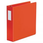 Deluxe Non-View D-Ring Binder with Label Holder, 3 Rings, 2" Capacity, 11 x 8.5, Red