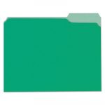 Deluxe Colored Top Tab File Folders, 1/3-Cut Tabs, Letter Size, Green/Light Green, 100/Box
