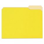 Deluxe Colored Top Tab File Folders, 1/3-Cut Tabs, Letter Size, Yellowith Light Yellow, 100/Box