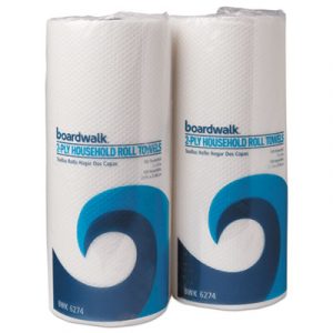 Household Perforated Paper Towel Rolls, 2-Ply, 9 x 11, White, 100/Roll, 30 Rolls/Carton
