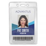 Security ID Badge Holder, Vertical, 3 3/8w x 4 1/4h, Clear, 50/Box