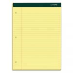 Double Docket Ruled Pads, Wide/Legal Rule, 8.5 x 11.75, Canary, 100 Sheets, 6/Pack