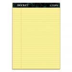 Docket Perforated Pads, Wide/Legal Rule, 8.5 x 11.75, Canary, 50 Sheets, 12/Pack