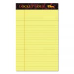 Docket Ruled Perforated Pads, Narrow Rule, 5 x 8, Canary, 50 Sheets, 12/Pack
