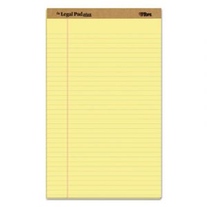 "The Legal Pad" + Perforated Pads, Wide/Legal Rule, 8.5 x 14, Canary, 50 Sheets, Dozen