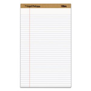"The Legal Pad" Perforated Pads, Wide/Legal Rule, 8.5 x 14, White, 50 Sheets, Dozen