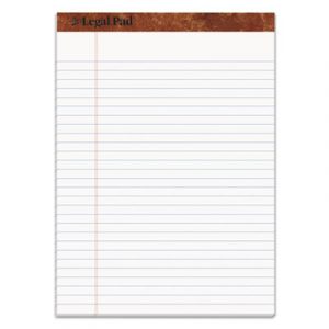 "The Legal Pad" Perforated Pads, Wide/Legal Rule, 8.5 x 11.75, White, 50 Sheets