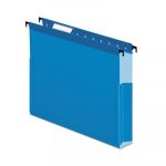 SureHook Reinforced Extra-Capacity Hanging Box File, Letter Size, 1/5-Cut Tab, Blue, 25/Box
