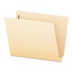 SmartShield End Tab 2-Fastener Folders, Straight Tab, Letter Size, Manila, 50/Box