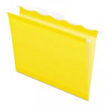 Ready-Tab Colored Reinforced Hanging Folders, Letter Size, 1/5-Cut Tab, Yellow, 25/Box