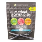 Power Dish Detergent Tabs, Fragrance-Free, 45/Pack, 6 Packs/Carton