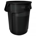 Vented Round Brute Container, 55 gal, Black