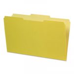Interior File Folders, 1/3-Cut Tabs, Legal Size, Yellow, 100/Box