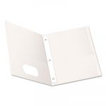 Twin-Pocket Folders with 3 Fasteners, Letter, 1/2" Capacity, White, 25/Box