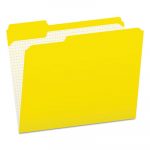 Double-Ply Reinforced Top Tab Colored File Folders, 1/3-Cut Tabs, Letter Size, Yellow, 100/Box