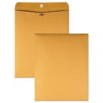 Clasp Envelope, #14 1/2, Cheese Blade Flap, Clasp/Gummed Closure, 11.5 x 14.5, Brown Kraft, 100/Box