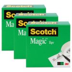 Magic Tape Refill, 1/2" x 1296", 1" Core, Clear, 3/Pack