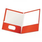 High Gloss Laminated Paperboard Folder, 100-Sheet Capacity, Red, 25/Box