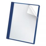 Premium Paper Clear Front Cover, 3 Fasteners, Letter, Light Blue, 25/Box
