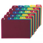 Card Guides, Alpha, 1/5 Tab, Polypropylene, 4 x 6, 25/Set