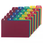 Card Guides, Alpha, 1/5 Tab, Polypropylene, 3 x 5, 25/Set