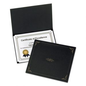 Certificate Holder, 11 1/4 x 8 3/4, Black, 5/Pack