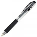 WOW! Retractable Gel Pen, Medium 0.7mm, Black Ink, Clear/Black Barrel, Dozen